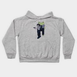 Cute girl with frog Kids Hoodie